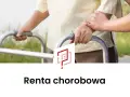 Osoba starsza z pomocą balkonika i opiekuna. Zastanawiasz się nad rentą chorobową po 50 roku życia?