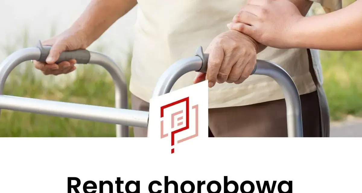 Osoba starsza z pomocą balkonika i opiekuna. Zastanawiasz się nad rentą chorobową po 50 roku życia?