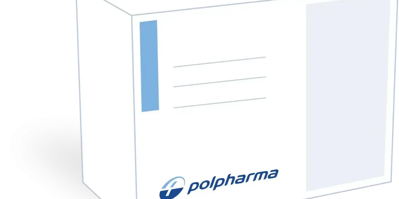 Białe opakowanie leku z logo Polpharma. Może zawierać metronidazol maść.