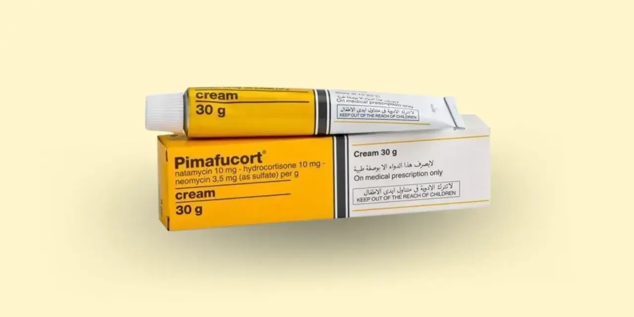 Pimafucort maść 30g, krem z natamycyną i hydrokortyzonem. Stosowany na receptę.