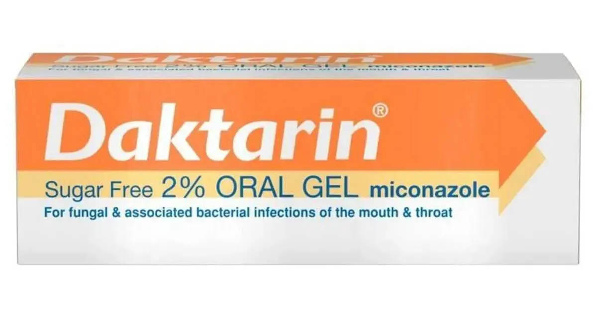 Daktarin Oral Gel, bez cukru, 2% z mikonazolem, na infekcje grzybicze i bakteryjne jamy ustnej i gardła.