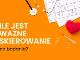 Ile jest ważne skierowanie na badania? Stetoskop, kalendarz z zaznaczonymi datami, strzykawka i serce sugerują troskę o zdrowie.