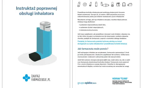 Instrukcja obsługi inhalatora, kluczowa dla skuteczności leków, np. digoksyny. Poprawna technika zapobiega błędom i zapewnia właściwe działanie.