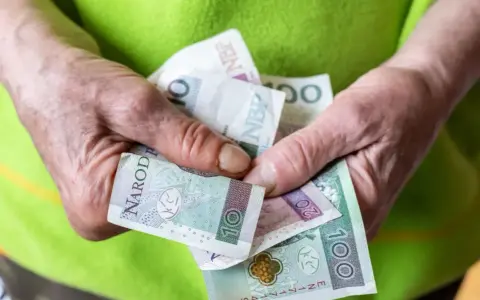 Dłonie trzymają polskie banknoty. Zastanawiasz się, ile wynosi renta socjalna?