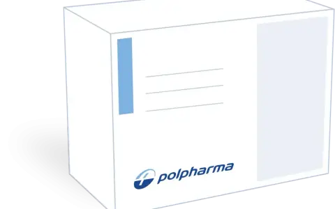 Białe opakowanie leku z logo Polpharma. Może zawierać metronidazol maść.