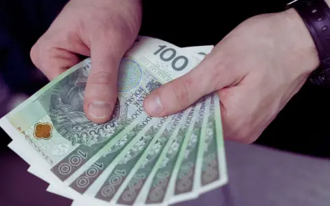 Dłonie trzymają stos banknotów 100 zł. Czy to wystarczy, by pokryć ile wynosi najniższa krajowa?