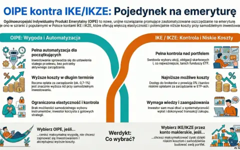 OIPE vs IKE/IKZE: porównanie automatyzacji i wygody z kontrolą i niskimi kosztami. Wybierz OIPE dla łatwego inwestowania, IKE/IKZE dla samodzielnego budowania portfela.