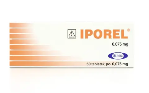 Opakowanie leku Iporel 0,075 mg, zawierające 50 tabletek.