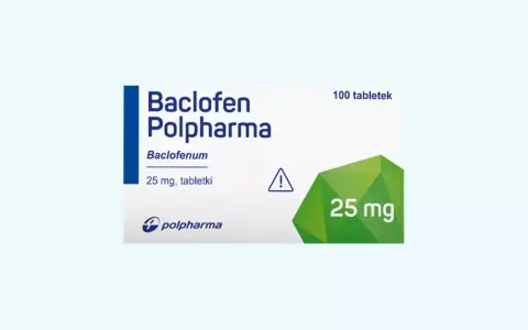 Opakowanie leku Baclofen Polpharma 25 mg, zawierające 100 tabletek.