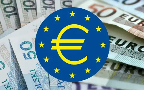 Symbol euro na tle polskich banknotów i banknotów euro. Czy to zapowiedź euro w Polsce?