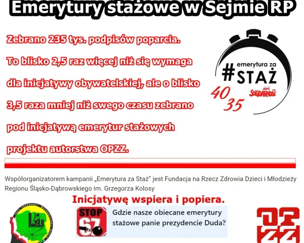 Emerytury stażowe PiS: Ustawa nieuchwalona. Co dalej w Sejmie?