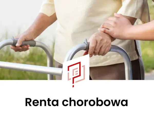Osoba starsza z pomocą balkonika i opiekuna. Zastanawiasz się nad rentą chorobową po 50 roku życia?