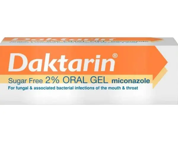 Daktarin Oral Gel, bez cukru, 2% z mikonazolem, na infekcje grzybicze i bakteryjne jamy ustnej i gardła.