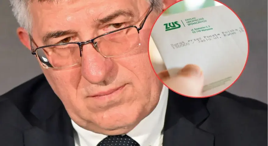 Mężczyzna w okularach trzyma dokument ZUS. Zastanawia się, ile można dorobić do emerytury, by nie stracić świadczeń.