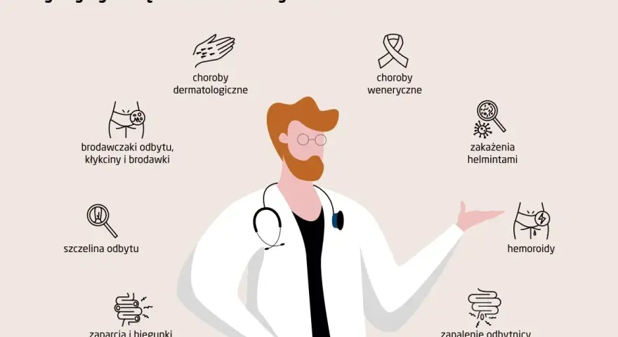 Lekarz omawia przyczyny swędzenia odbytu, w tym hemoroidy, zaparcia i biegunki, szczelinę odbytu, brodawczaki, choroby dermatologiczne, weneryczne i zakażenia. Leczenie domowe może pomóc.