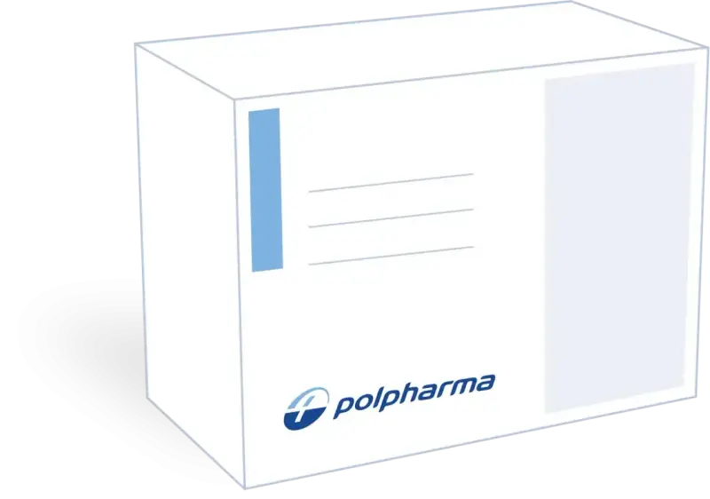 Białe opakowanie leku z logo Polpharma. Może zawierać metronidazol maść.